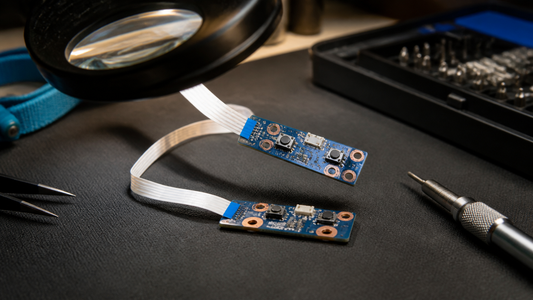 Simulated professional repair scene for Laptop Power Button Board: Incorrect replacement part
