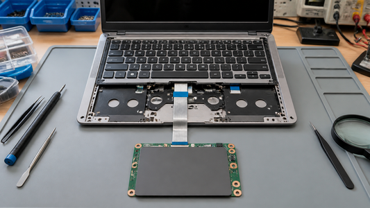 Simulated professional repair scene for Laptop Touchpad: Mechanical misalignment