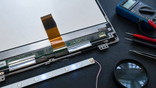 Simulated professional repair scene for All-in-One Computer LCD Panel: Flex bonding failure