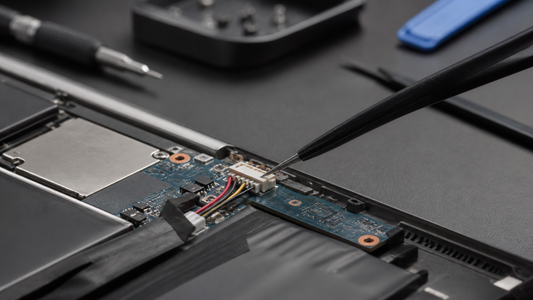 Simulated professional repair scene for Chromebook Battery: Battery connector fault