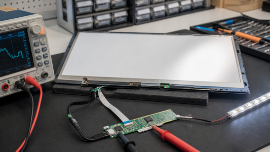 Simulated professional repair scene for All-in-One Computer LCD Panel: Heat-sensitive display fault