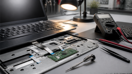 Simulated professional repair scene for Laptop Touchpad: Input-device power loss