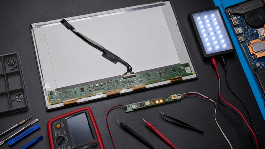 Simulated professional repair scene for All-in-One Computer LCD Panel: Local display power fault