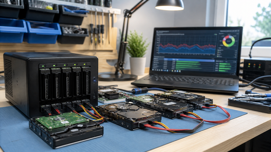 Simulated professional repair scene for NAS or RAID Storage Array: Storage thermal instability