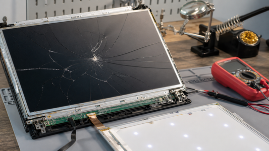 Simulated professional repair scene for All-in-One Computer LCD Panel: Impact fracture