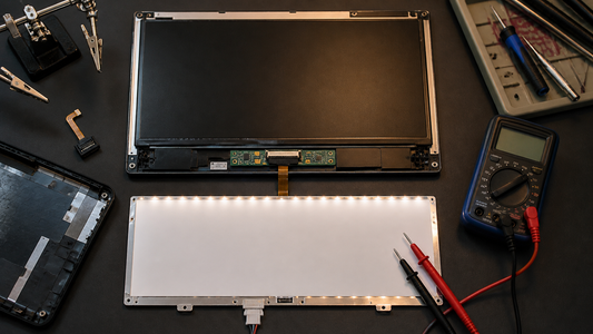 Simulated professional repair scene for Laptop Touchscreen LCD Assembly: Incorrect replacement specification