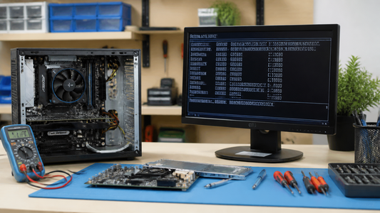 Simulated professional repair scene for Business Laptop Windows System: User account profile damage