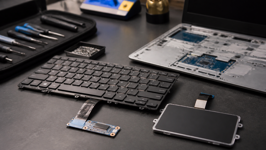 Simulated professional repair scene for Laptop Keyboard: Mechanical misalignment