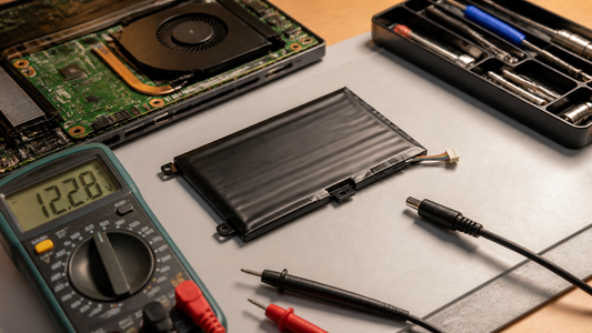 Simulated professional repair scene for Chromebook Battery: Battery fuel-gauge error
