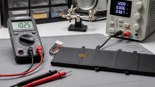 Simulated professional repair scene for Chromebook Battery: Battery temperature-sensor fault
