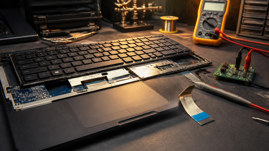 Simulated professional repair scene for Laptop Keyboard: Input-device power loss