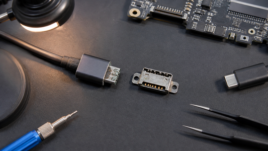 Simulated professional repair scene for Laptop Docking Connection: Oxidised contact surface