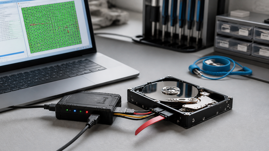 Simulated professional repair scene for Mechanical Hard Drive: Interrupted write or unsafe removal