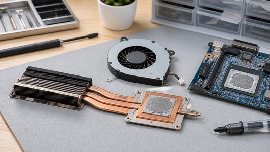 Simulated professional repair scene for Laptop Cooling System: Incorrect thermal interface material
