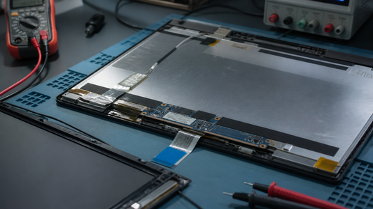 Simulated professional repair scene for Laptop Touchscreen LCD Assembly: Display controller failure