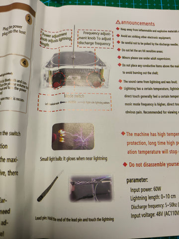 AEPC Desktop Tesla Coil Plasma Experiment Kit 70W - additional detail photo 10