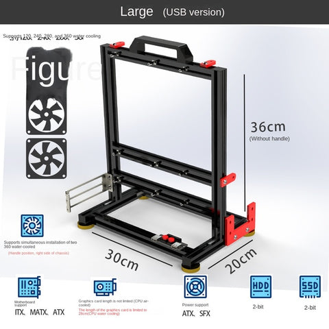 AEPC O1 Aluminum Open Desktop PC Test Bench Case