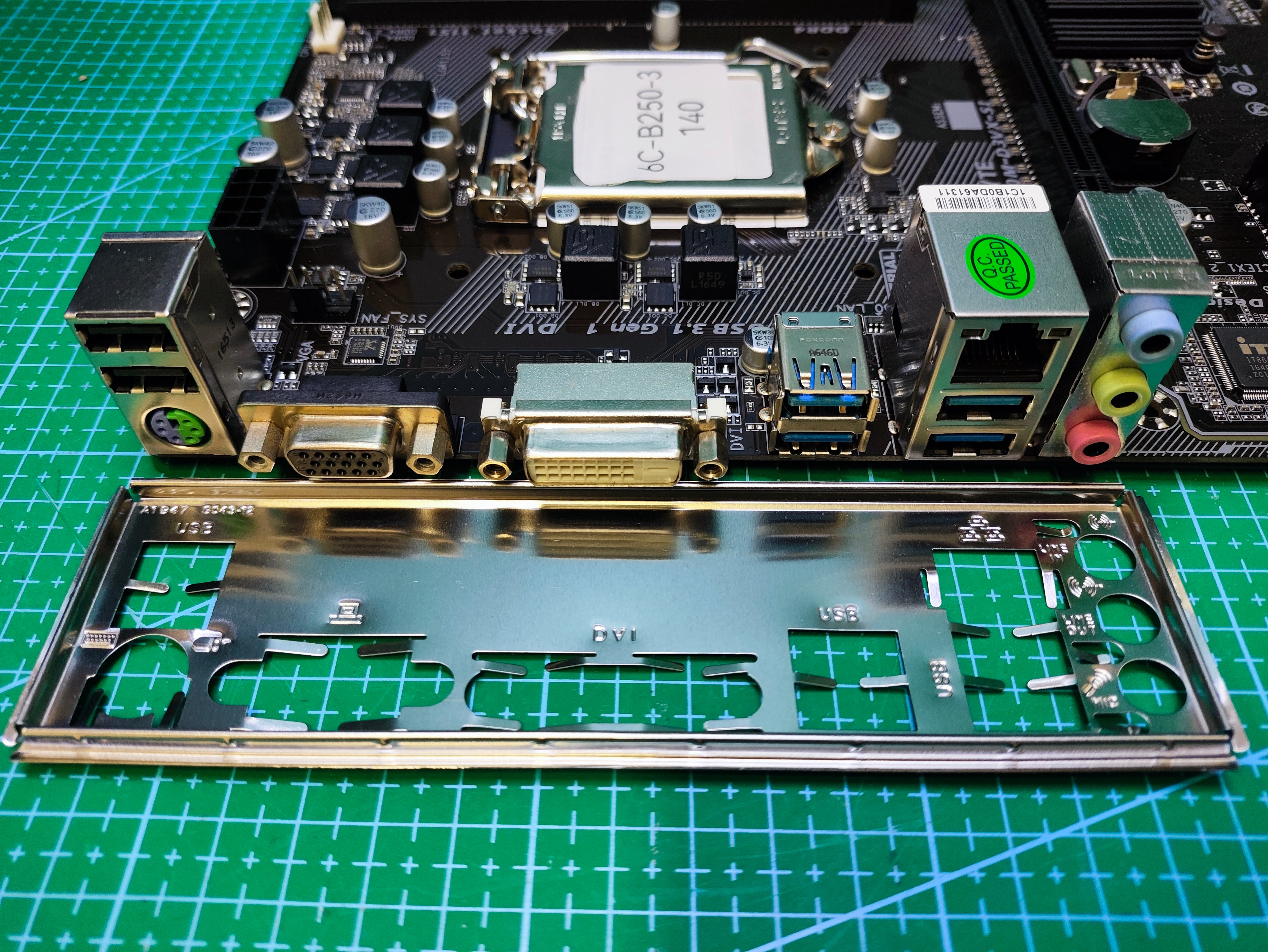 GIGABYTE B250 Motherboard LGA 1151 Intel 6th 7th Gen - Refurbished 90-Day Warranty - rear ports and connector detail