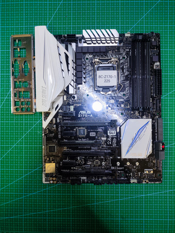 ASUS Z170 Motherboard LGA 1151 Intel 6Gen 7Gen / B150 Z270 B250 - Tested Refurbished Board - full board and I/O shield view