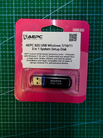 AEPC Windows Installation Drive Windows 7 / 10 / 11 USB Bootable Drive