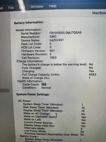 MacBook Pro 13 inch 2019 256GB 8GB RAM Silver A1989 - Used - additional detail photo 6