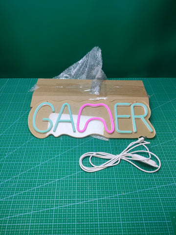 GAMER LED Neon Sign - Dimmable, USB Powered - detail photo