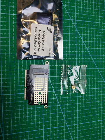 NVMe M.2 SSD Adapter Card for MacBook Pro A1708 - label and capacity detail