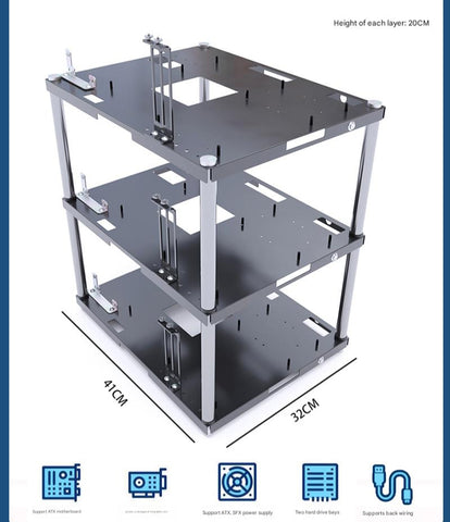 Multi-Layer Open Frame PC Case ATX MATX ITX Chassis Layer